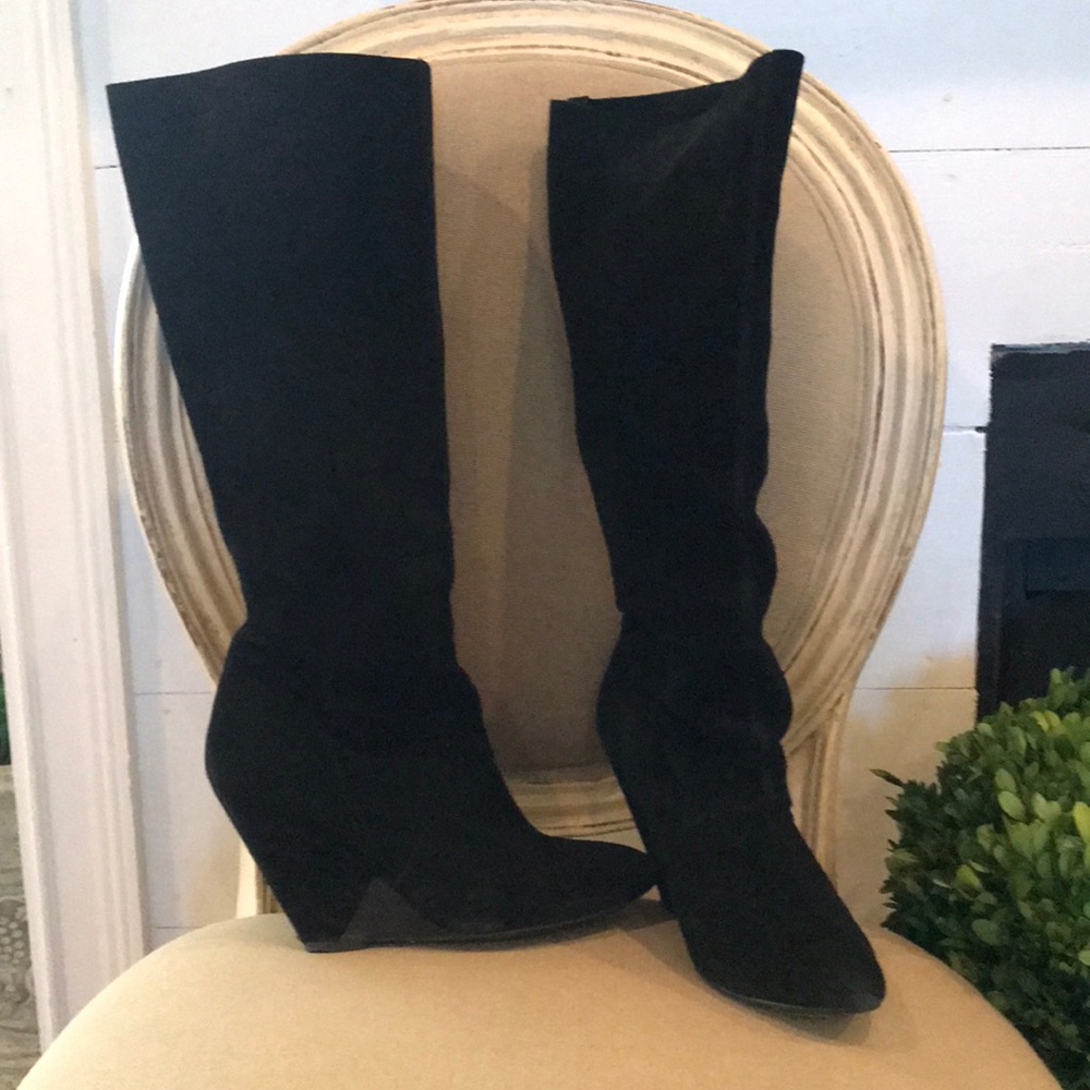 Black suede boots